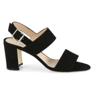 Manolo Blahnik Khan block-heel slingback sandal in black velvet